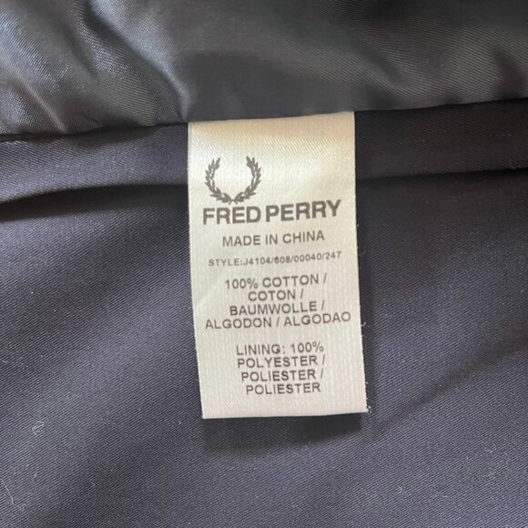 FRED PERRY Navy Lightweight Trench Coat 40" Medium - Picture 5 of 6